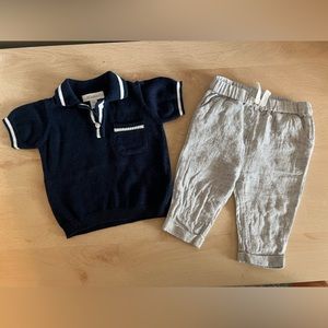 Boys Navy Sweater & Pant Set